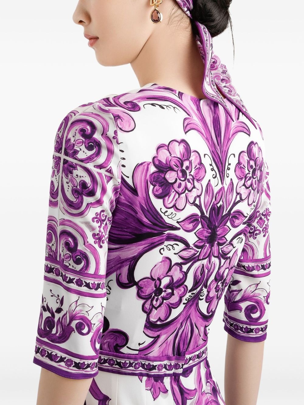 Maiolica-print midi dress - 5