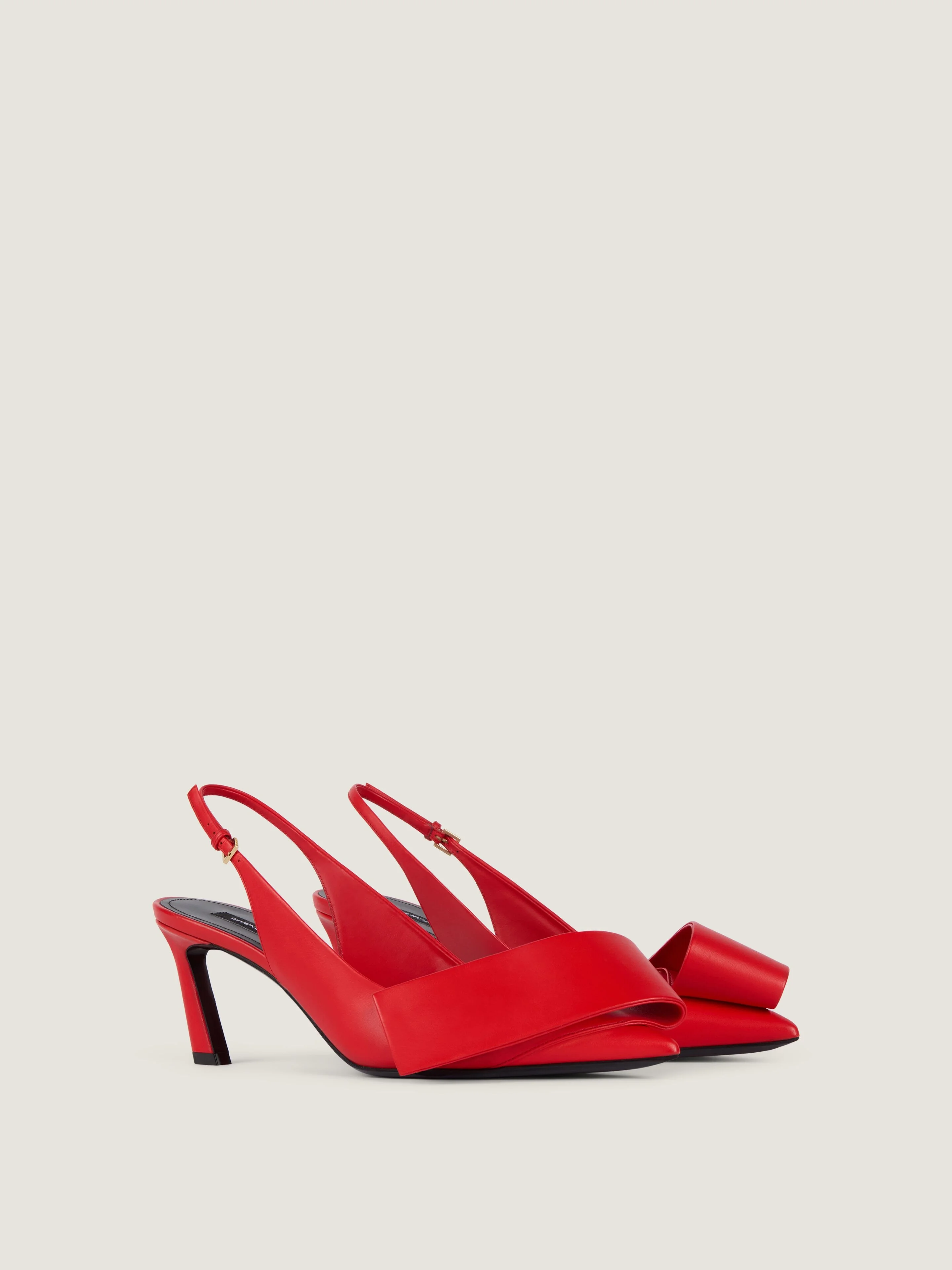 TWISTED RIBBON SLINGBACKS PUMPS IN LEATHER - 1
