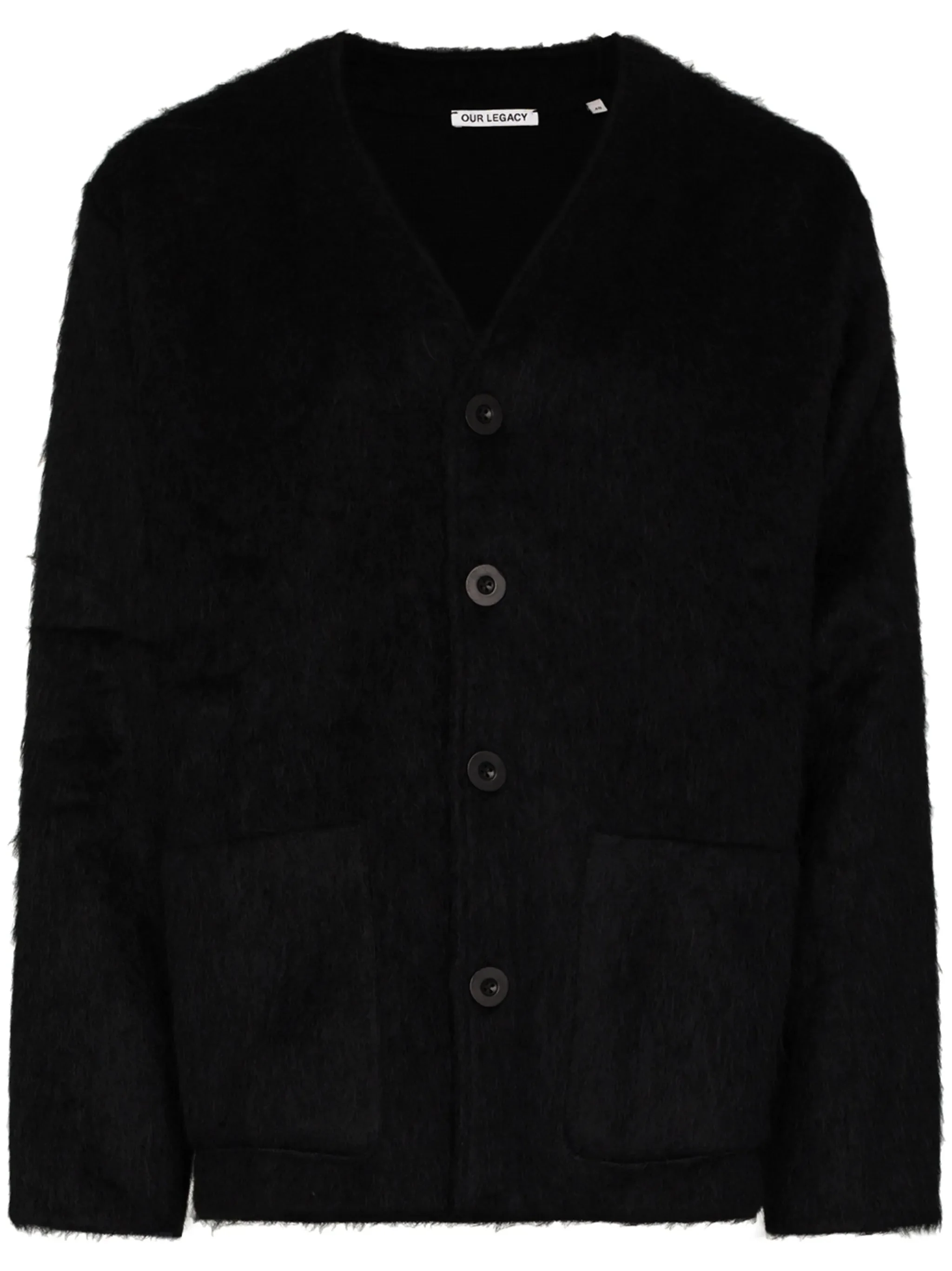 faux-fur button-up cardigan - 1