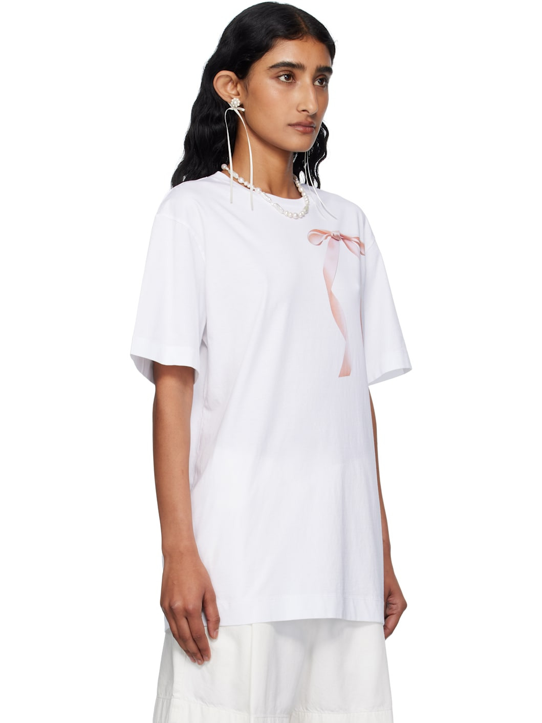 White Ribbon Bow Tail T-shirt - 2