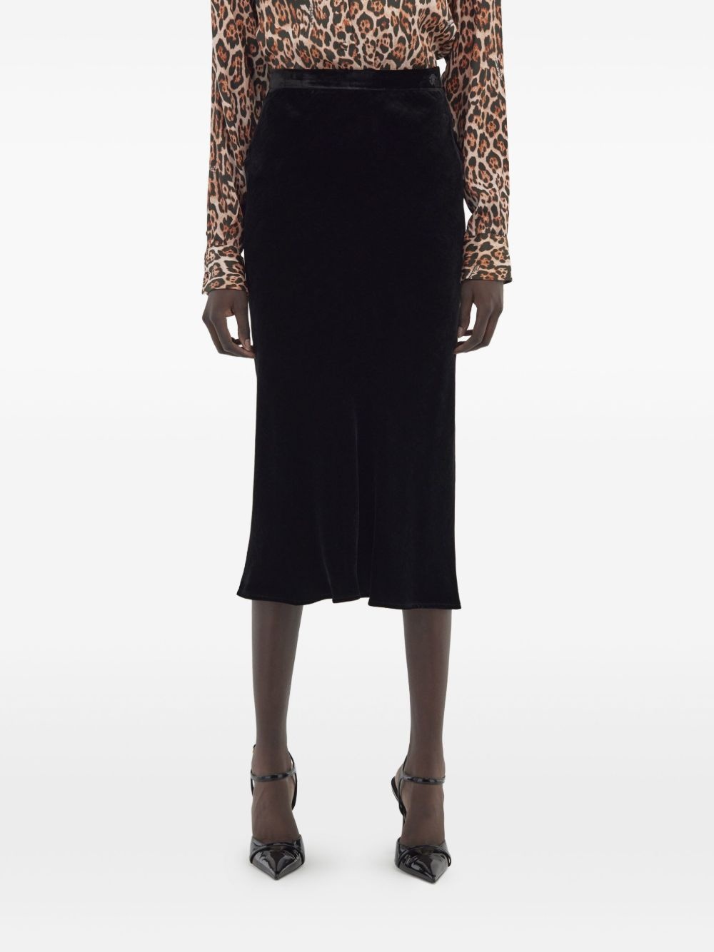 velvet pencil skirt - 3