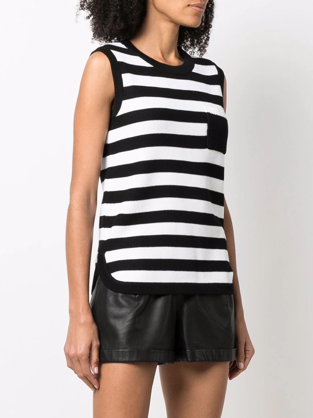 stripe-pattern virgin-wool vest - 3