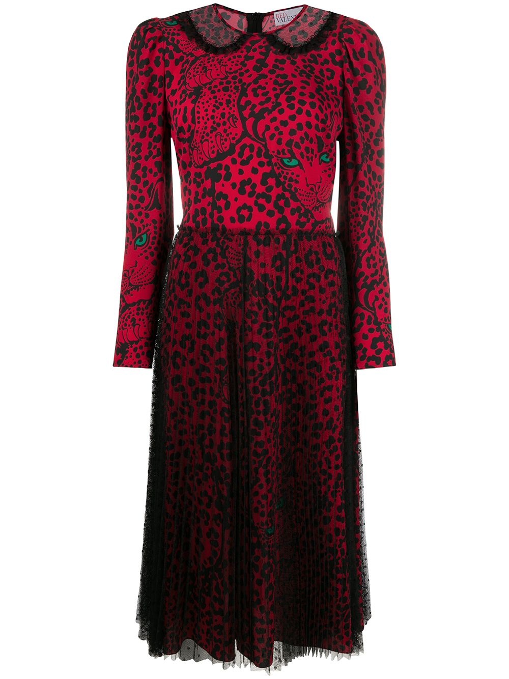 leopard-print midi dress - 1