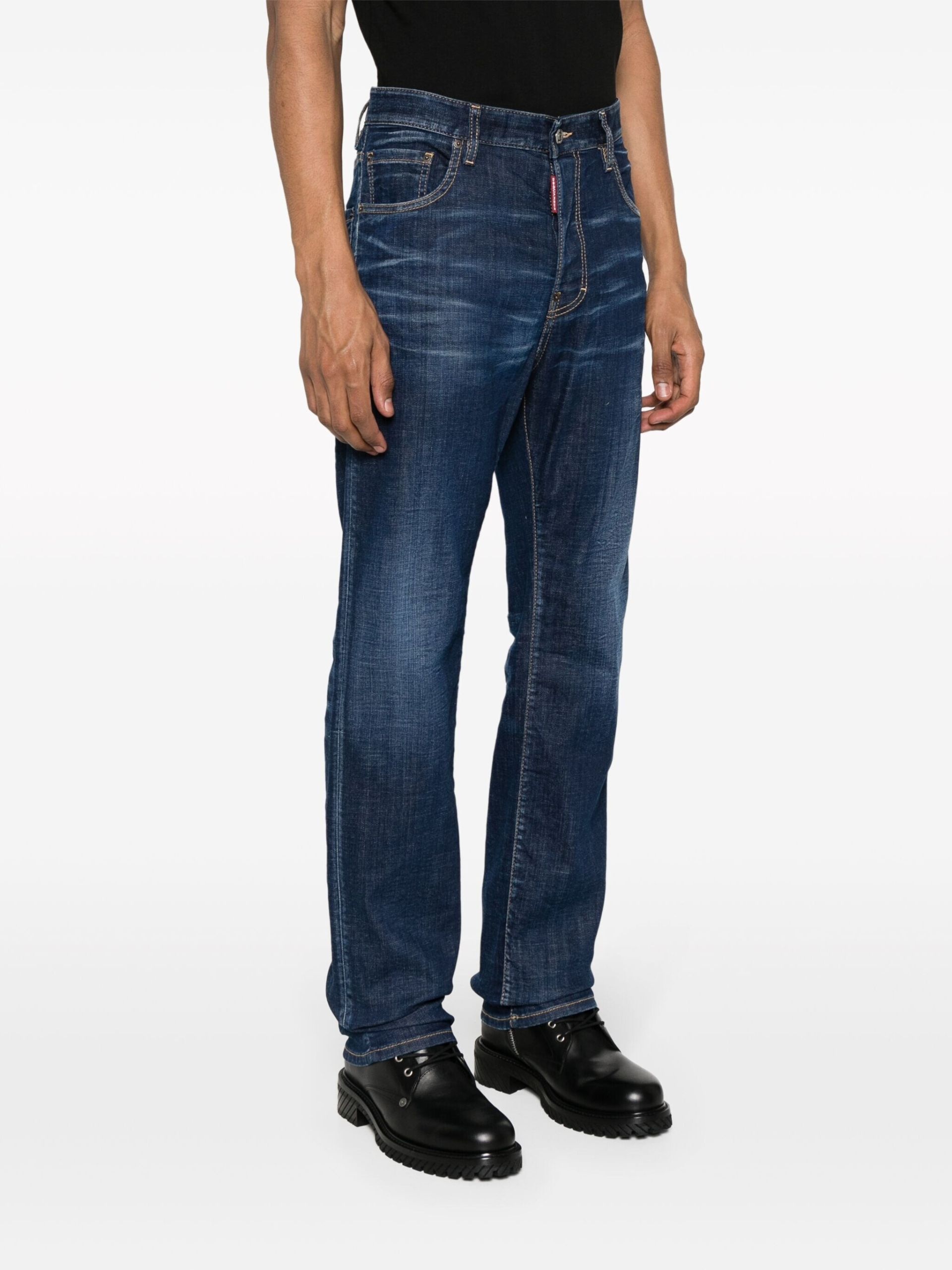 Blue 642 straight-leg jeans - 3