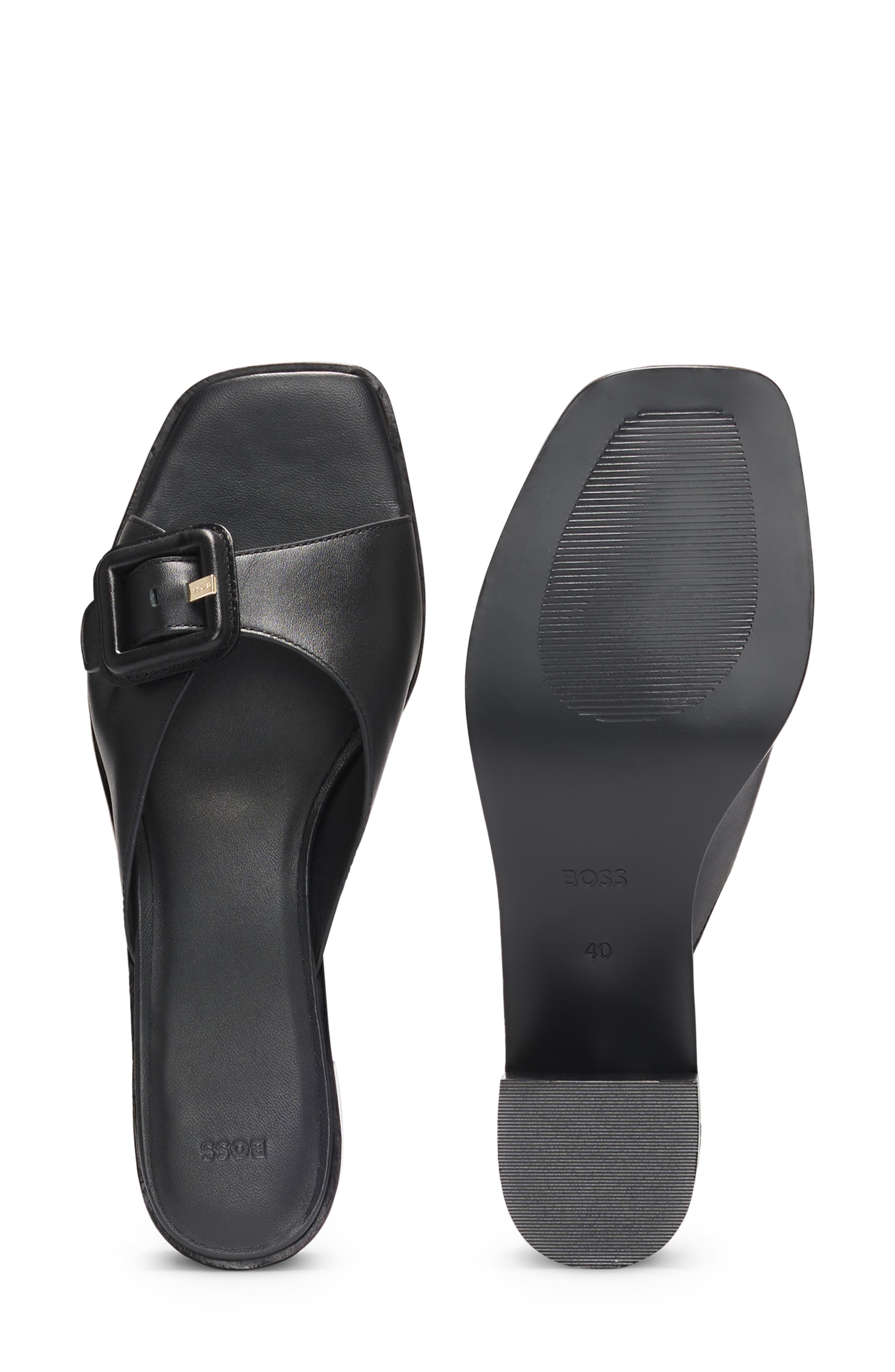 BOSS Charlize Slide Sandal in Black at Nordstrom - 7