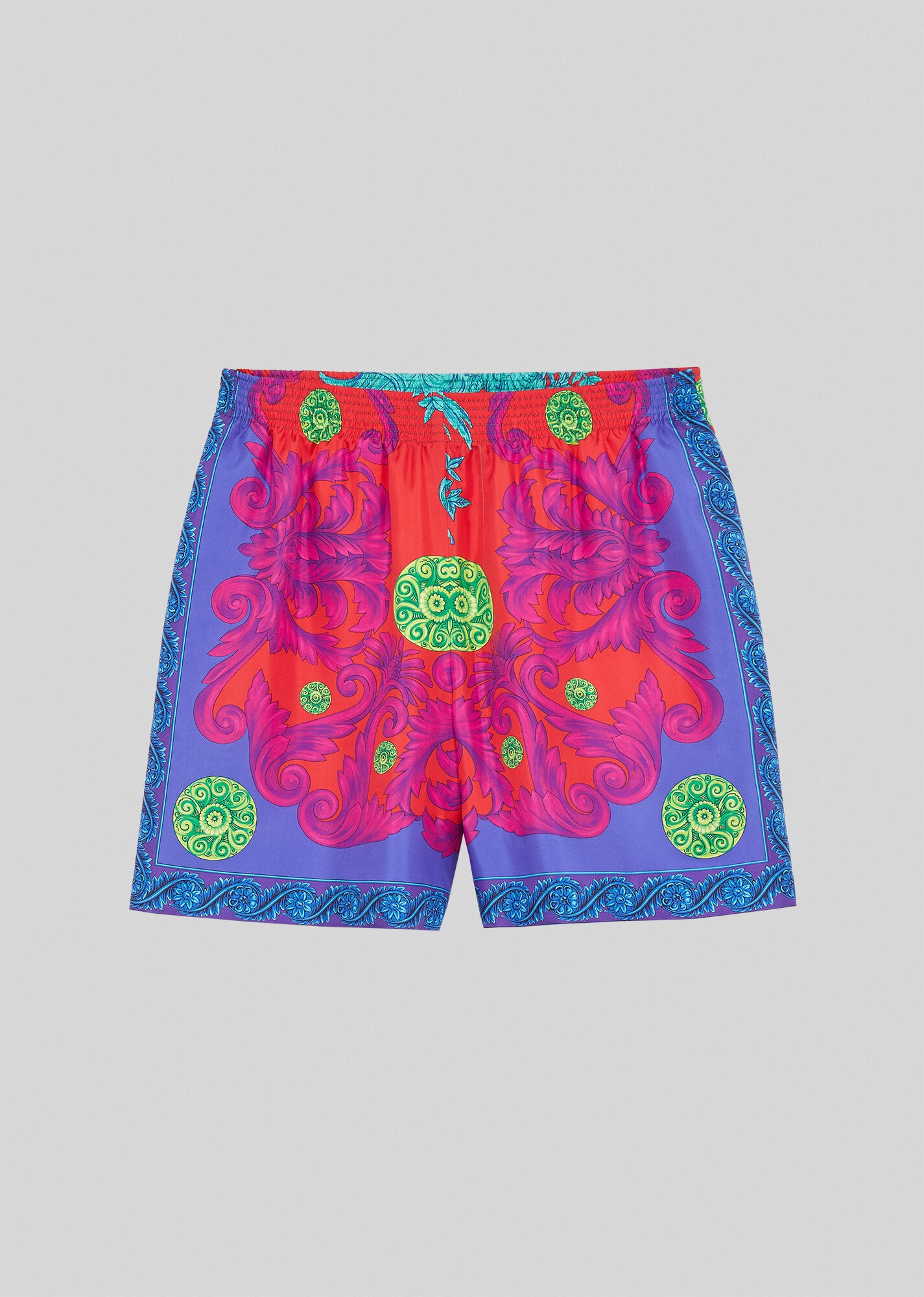 Medusa Trionfo Print Silk Shorts - 1