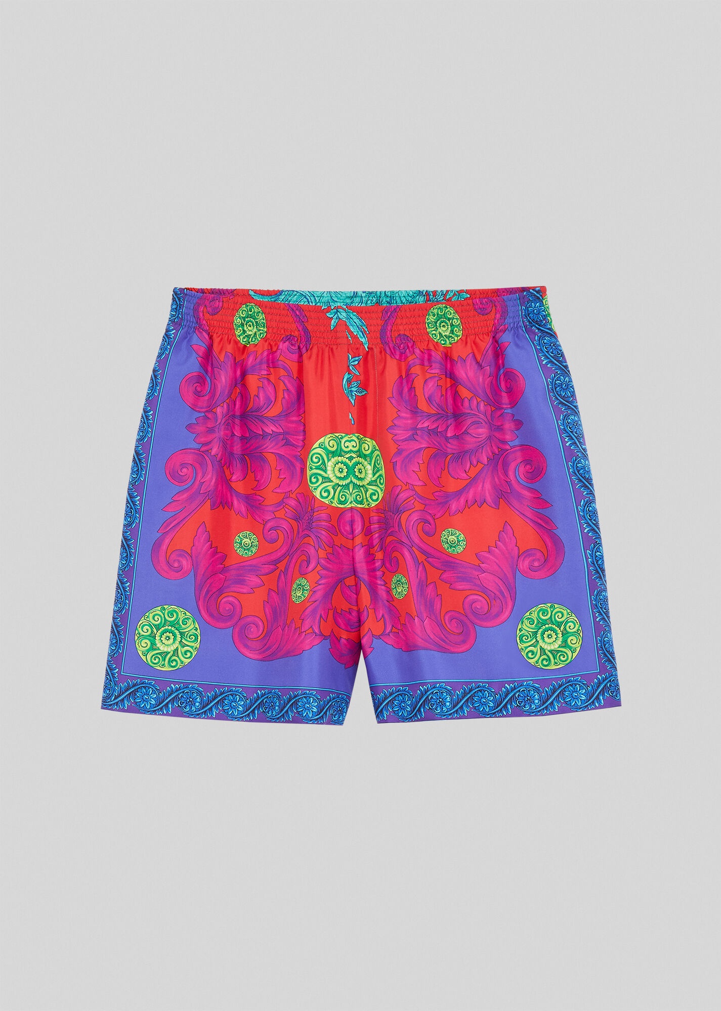 Medusa Trionfo Print Silk Shorts - 1