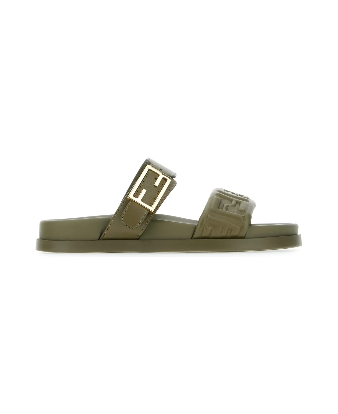 Olive Green Nappa Leather Feel Sandals - 1