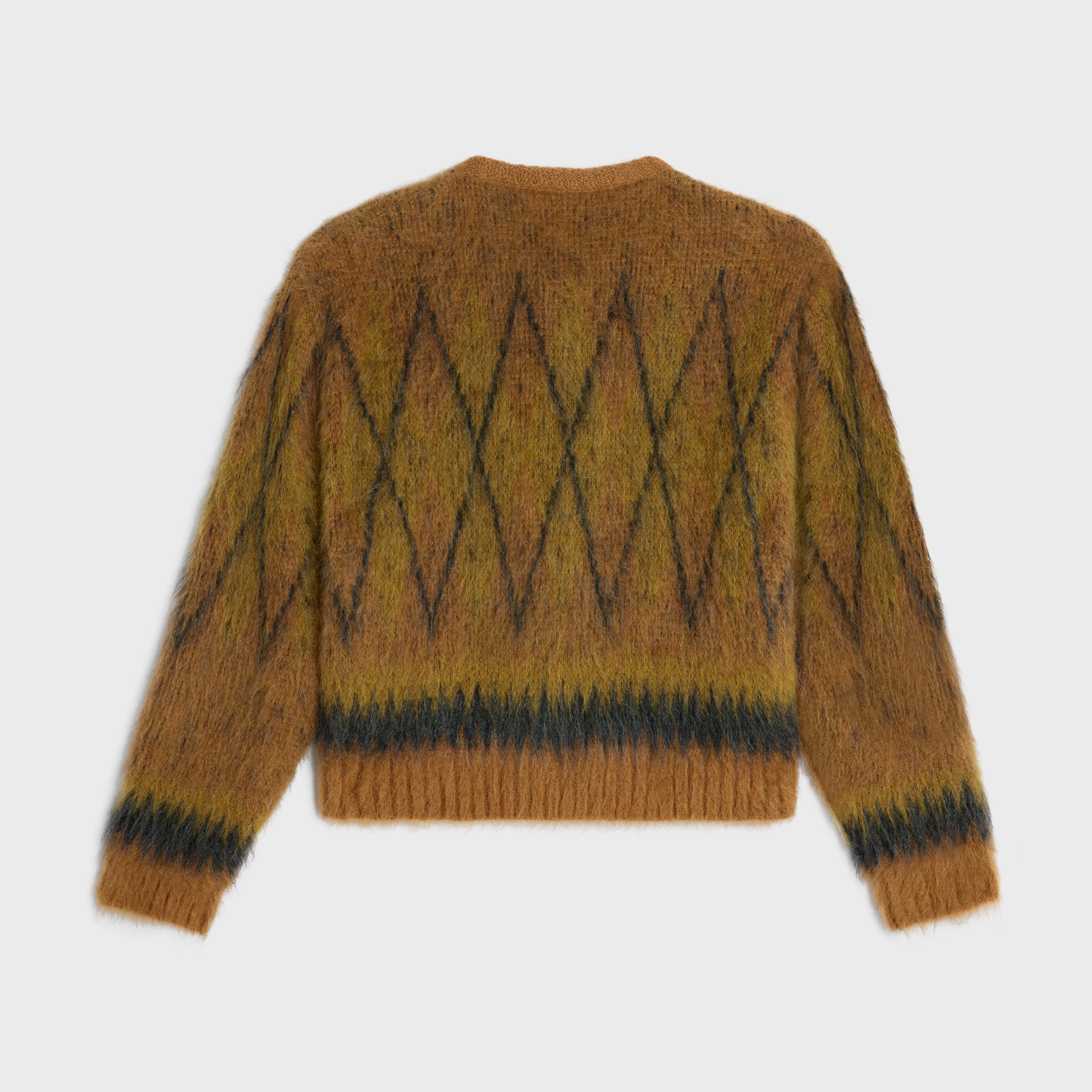 cardigan jacket in brushed argyle mohair - 2