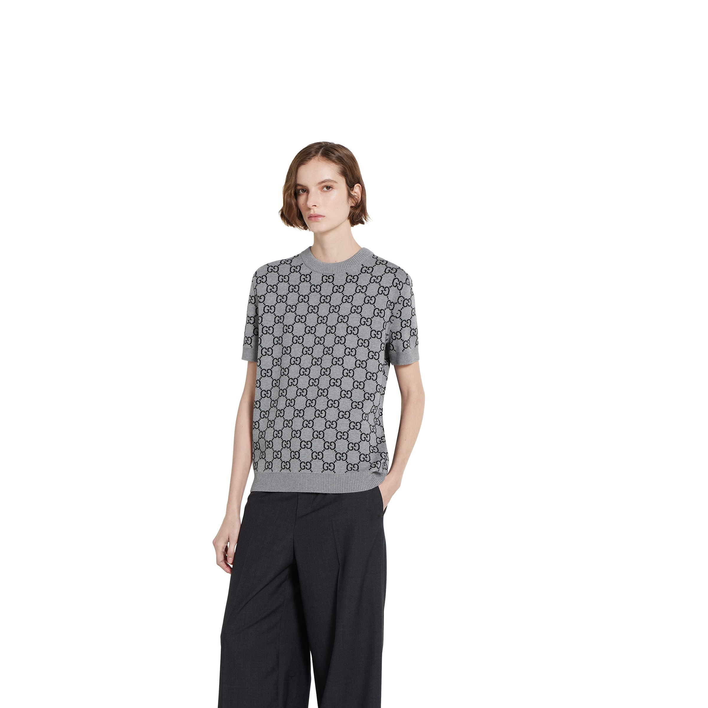 Reversible GG wool jacquard top - 3