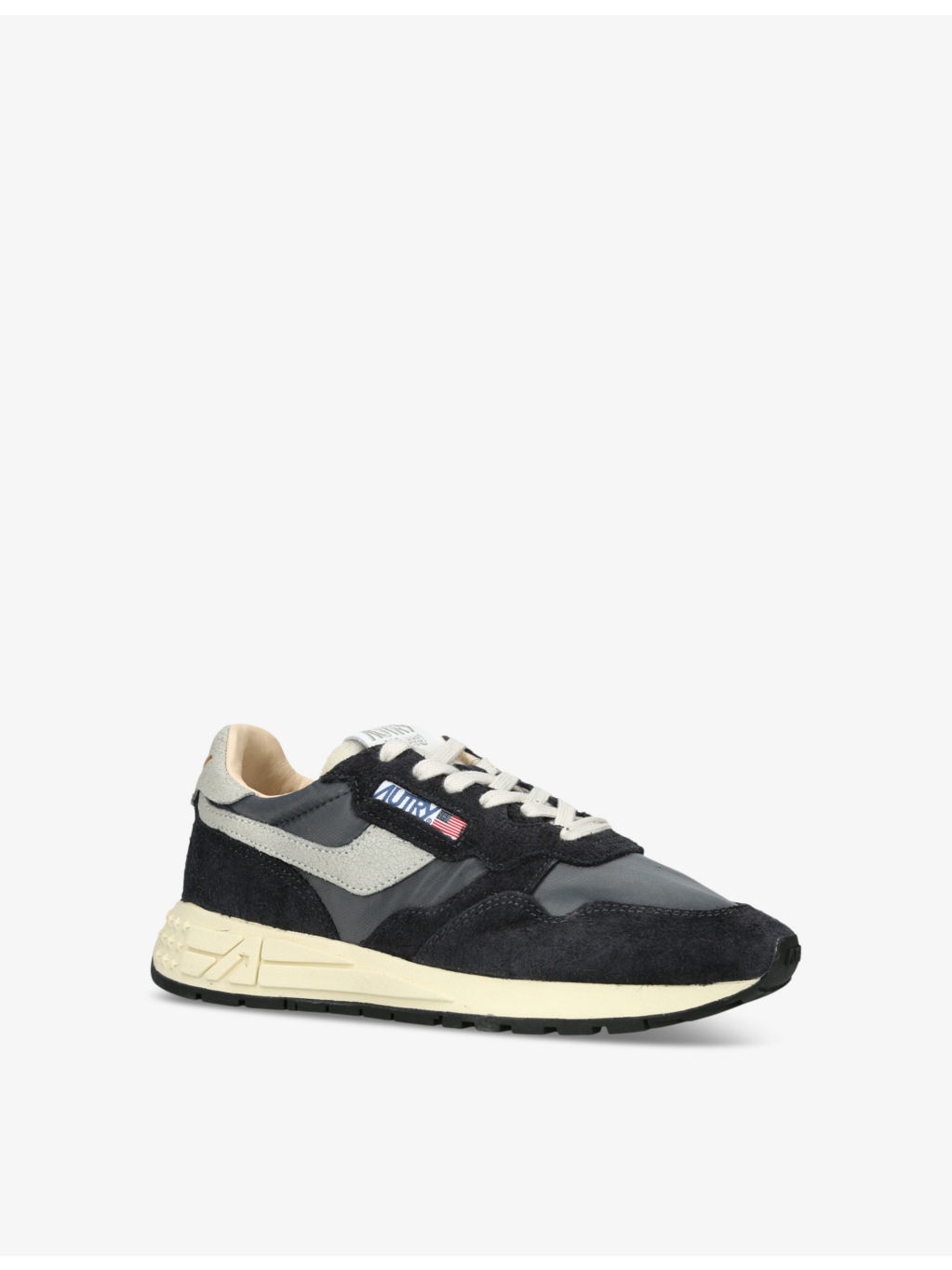 Reelwind brand-embroidered leather and nylon low-top trainers - 3