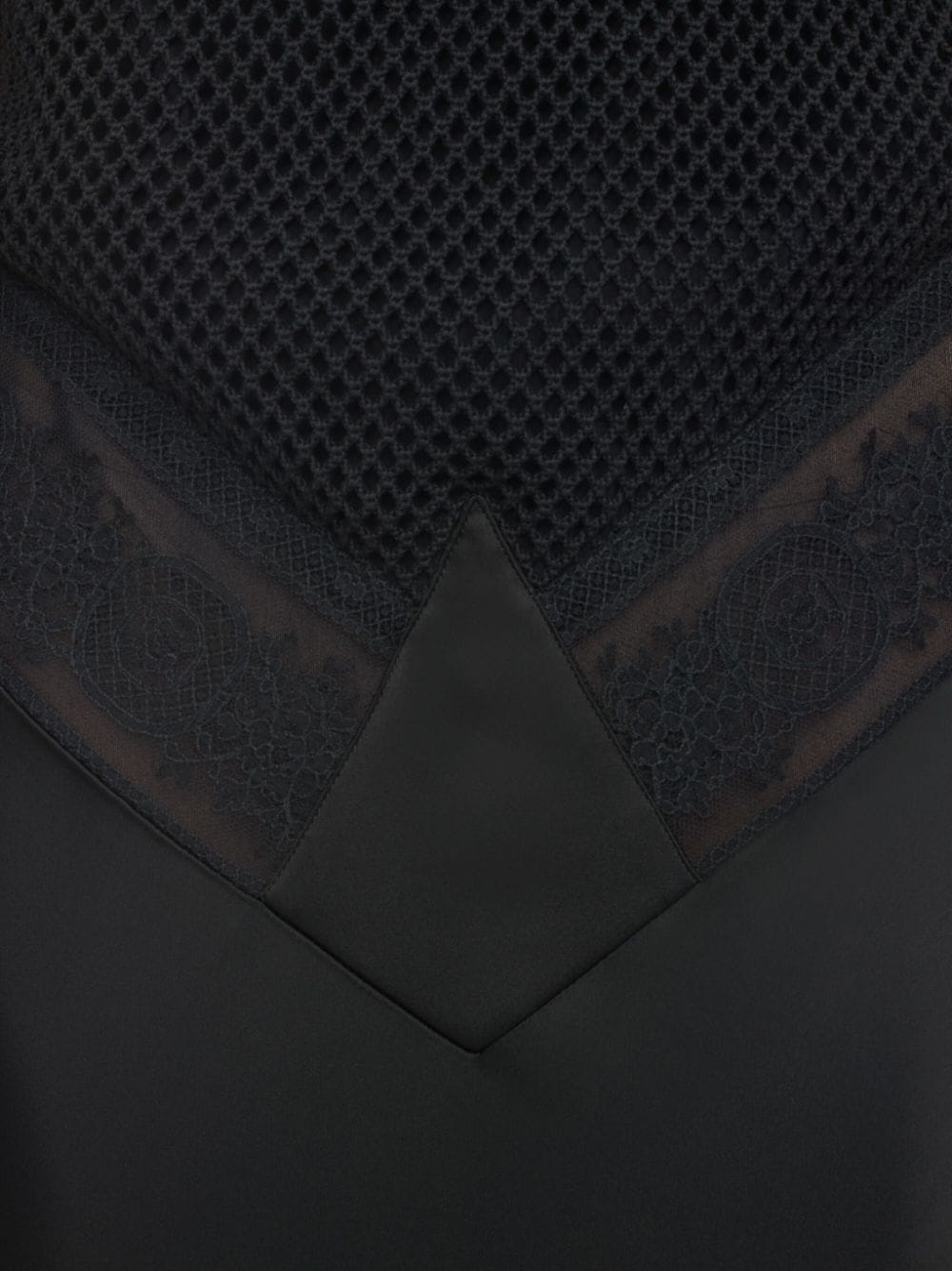 lace-panel satin maxi dress - 5