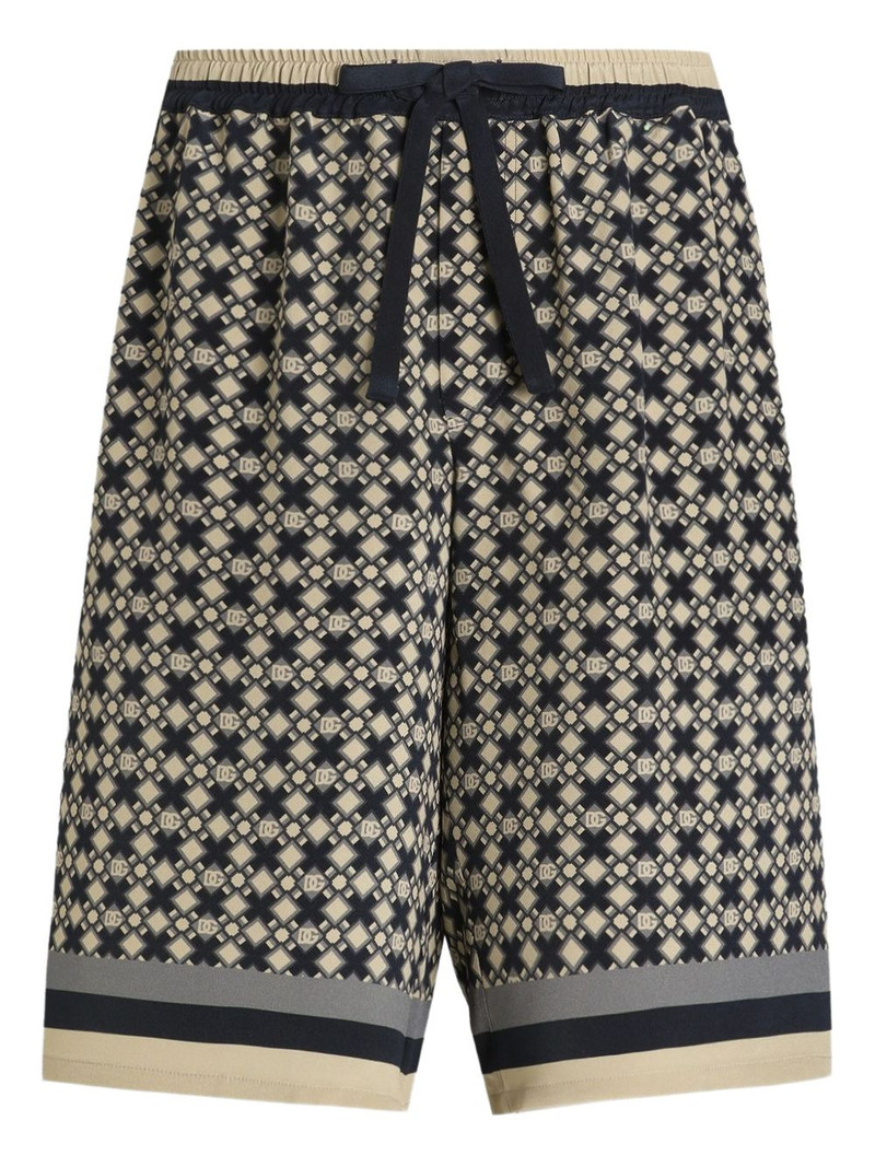 geometric-pattern drawstring shorts 1