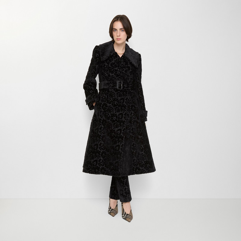 Vine Silk Blend Velvet Tailored Coat 3