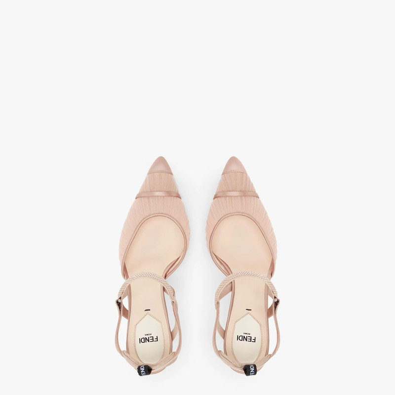 Pink tulle and satin high-heeled slingbacks 4