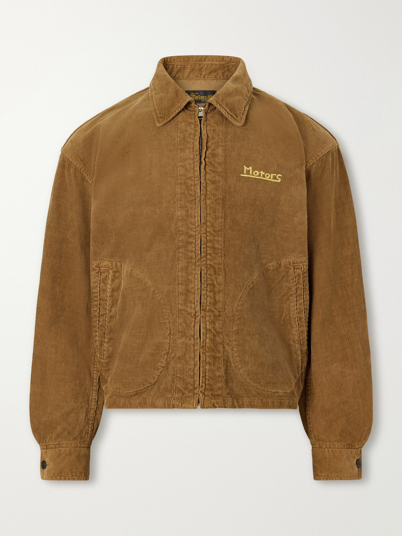 Somer Swingtop Embroidered Distressed Cotton-Corduroy Jacket 1