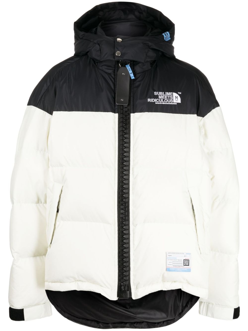 logo-embroidered padded jacket - 1