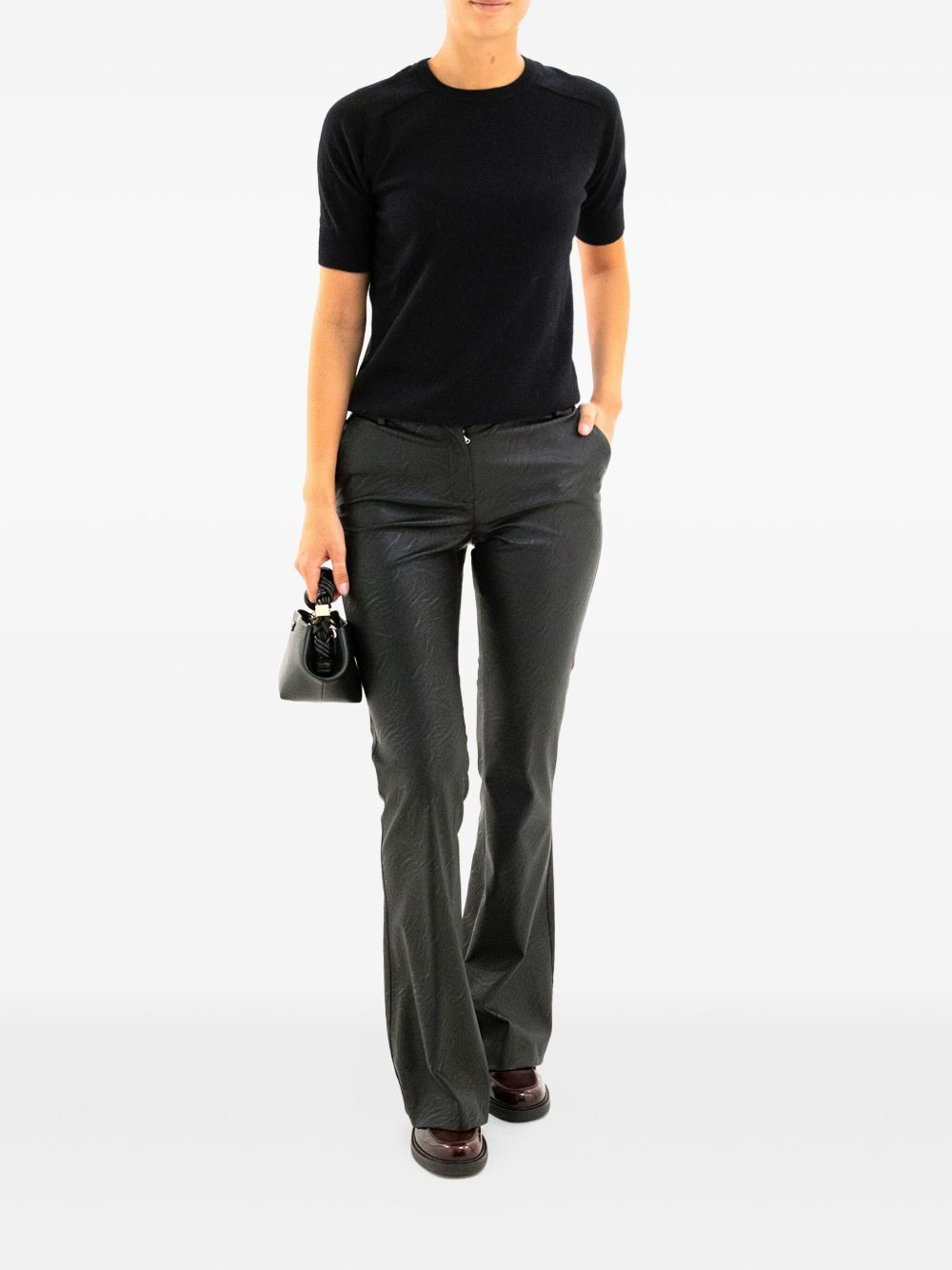 short-sleeve cashmere sweater - 2