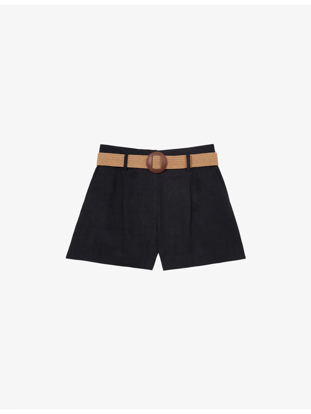 Matilda Belted-Waist Linen-Blend Shorts - 1