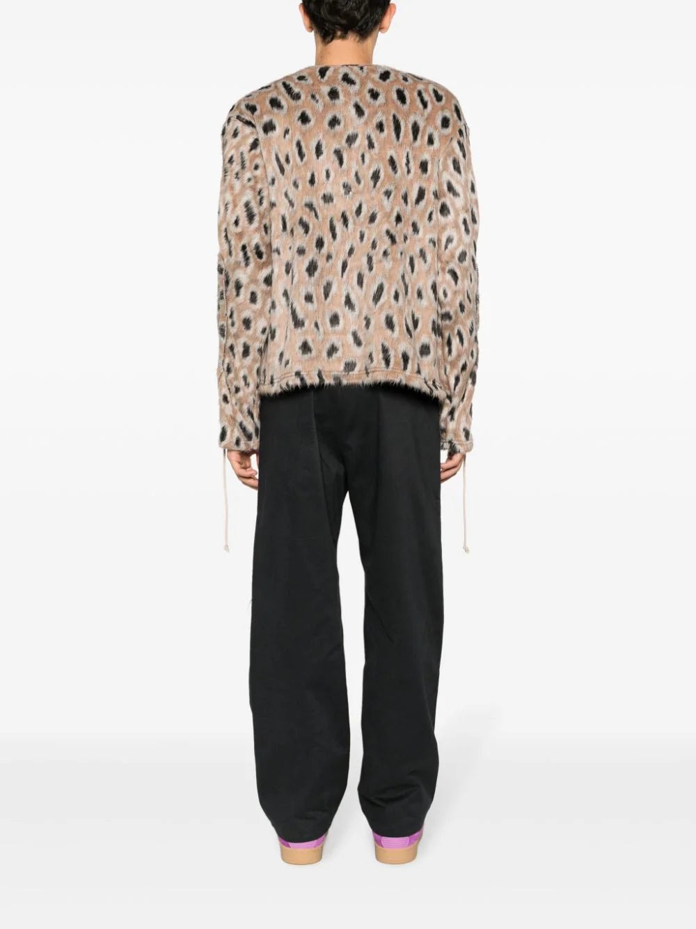 LEOPARD-PRINT BRUSHED-FINISH JUMPER - 4