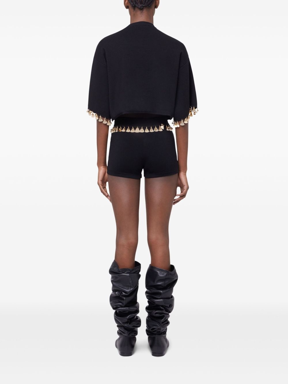 knitted cropped T-shirt - 4