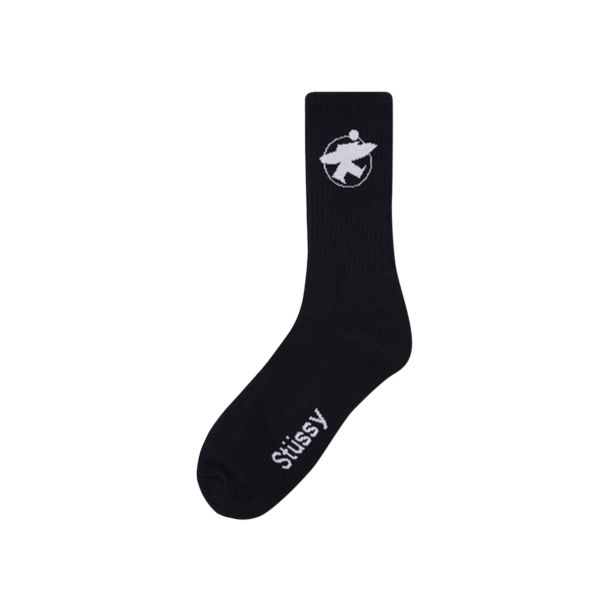 Stussy Surfman Crew Socks 'Black/White' - 1