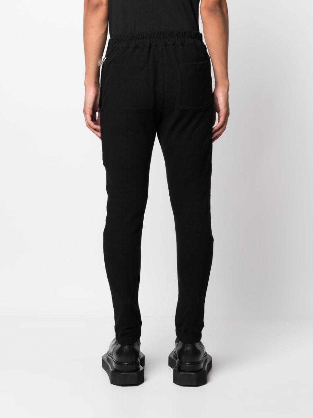 decorative-zip detailing cotton trousers - 4