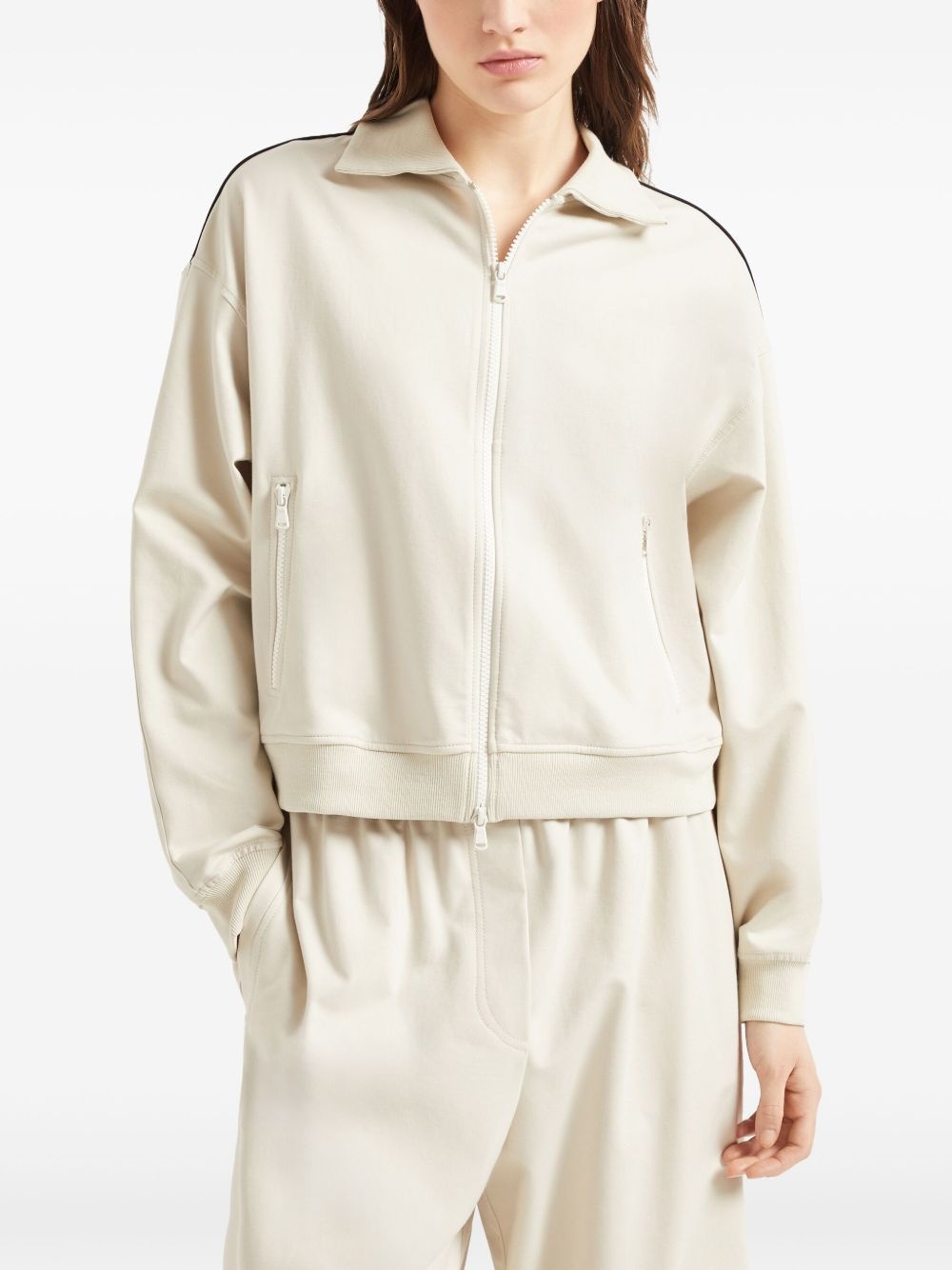 Monili-embellished track jacket - 3