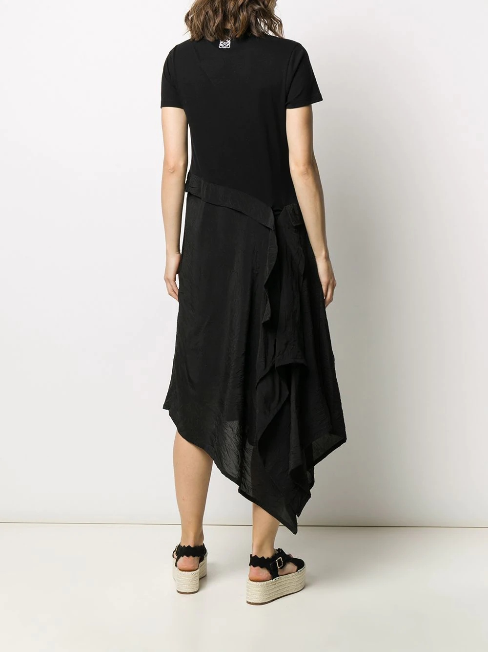 asymmetric draped midi-dress - 4