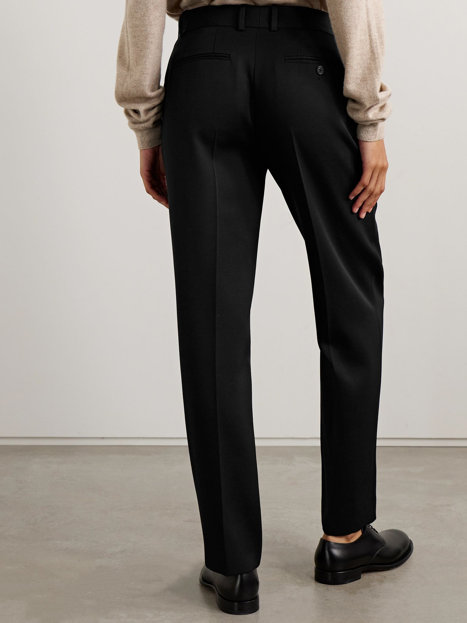 Relian pleated wool-gabardine straight-leg pants Black - 4