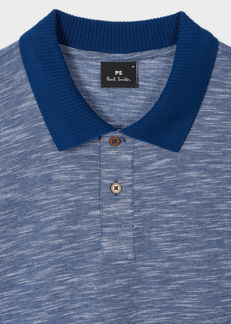 Paul Smith Organic Cotton Navy Marl Polo Shirt outlook