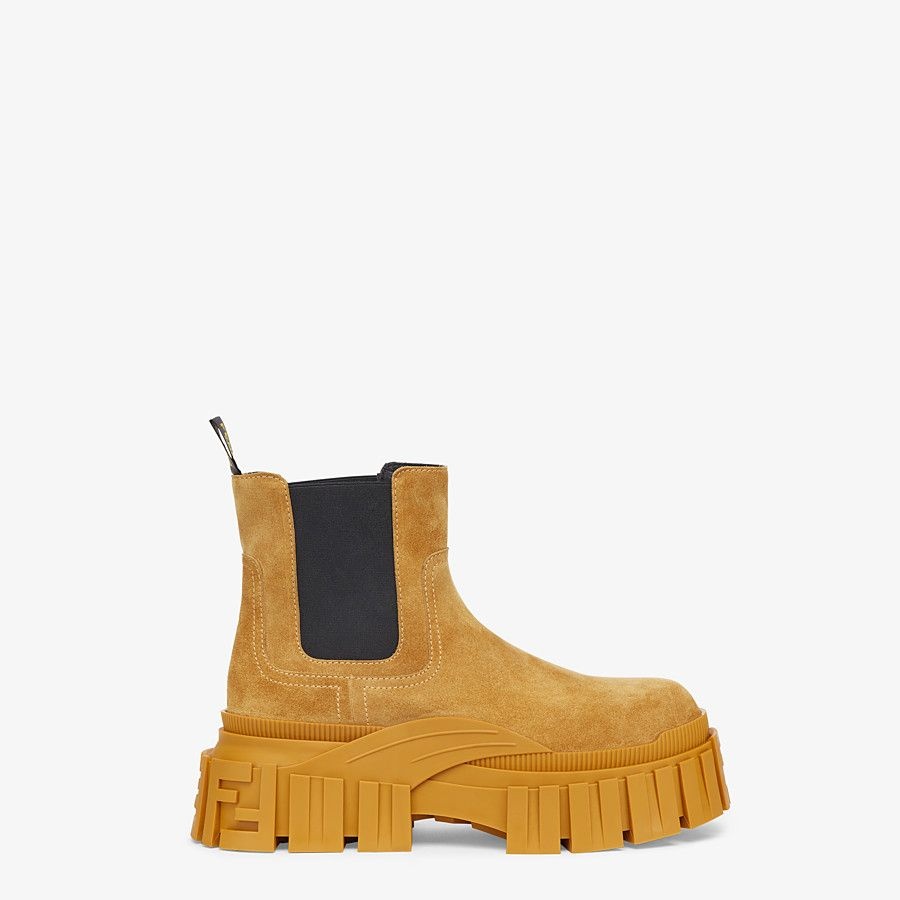 Yellow suede Chelsea boots - 1