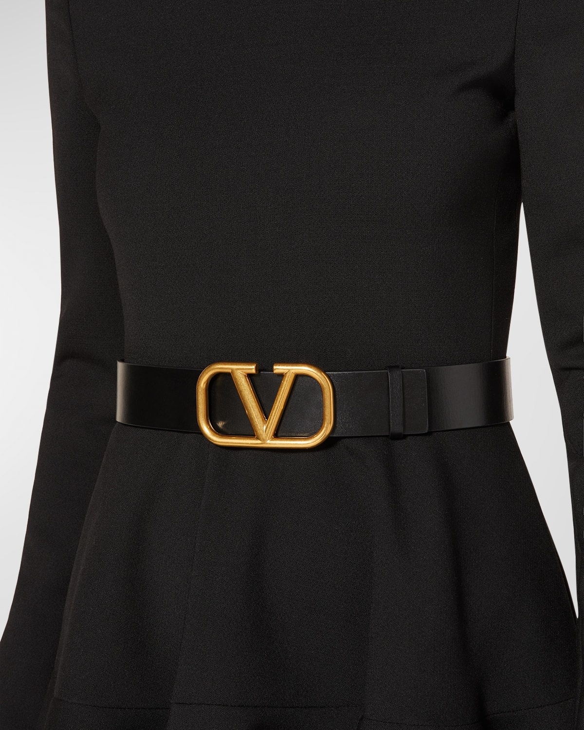 V-Logo Signature Reversible Leather Belt - 2