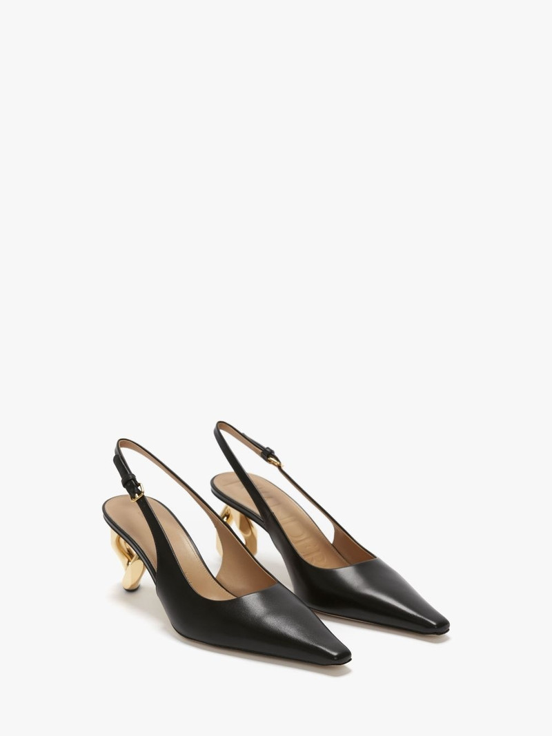 JW Anderson CHAIN HEEL LEATHER SLINGBACK SANDALS outlook