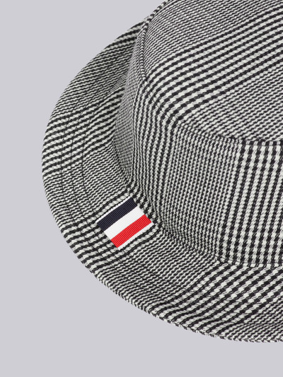 Thom Browne Black and White Cavalry Twill Wool Prince of Wales Classic Bucket Hat outlook