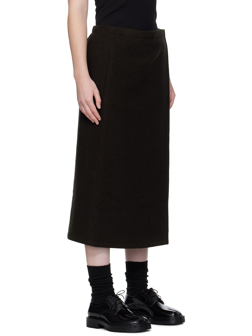 Brown Wrap Midi Skirt - 2