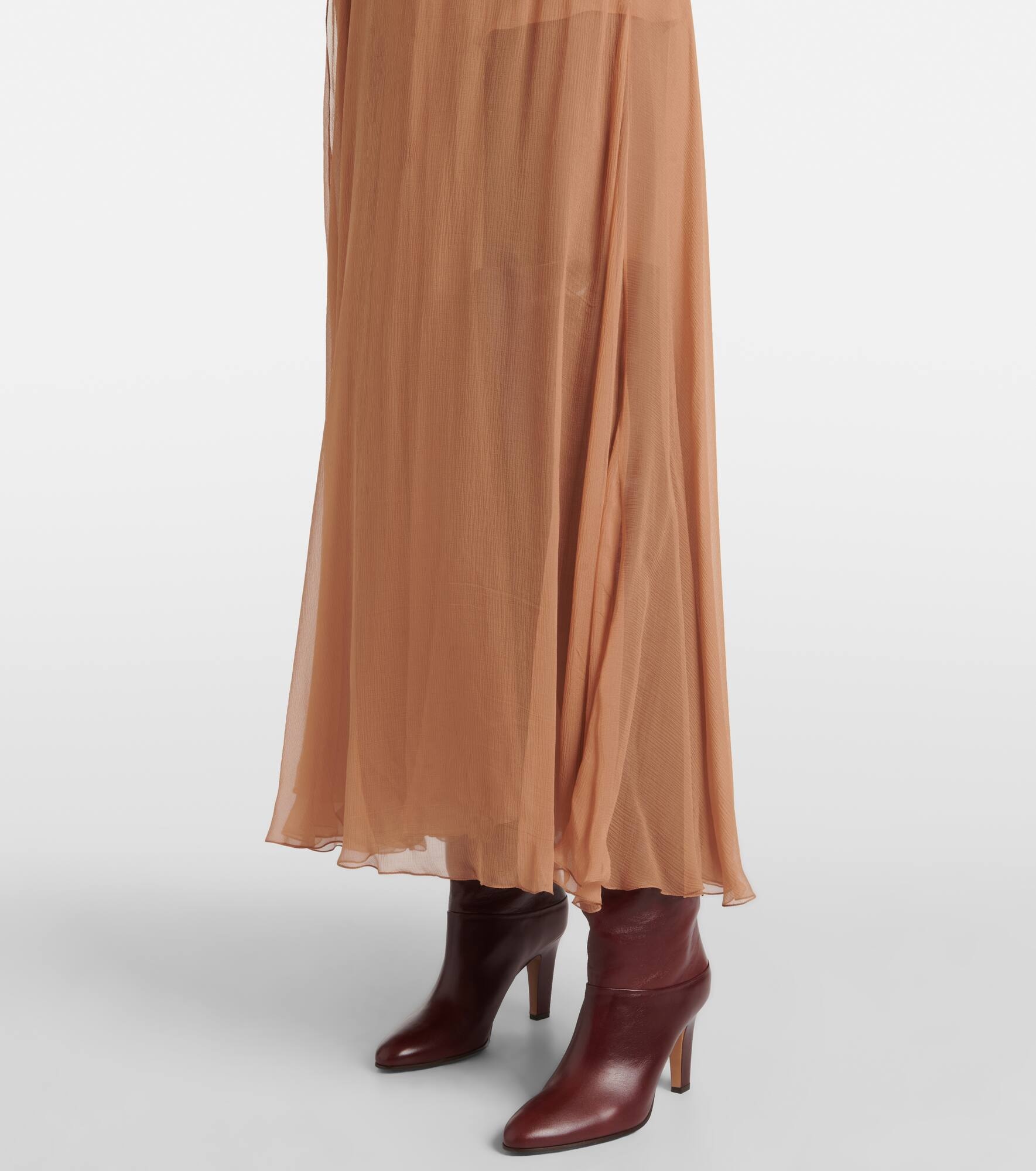 Silk muslin midi skirt - 5