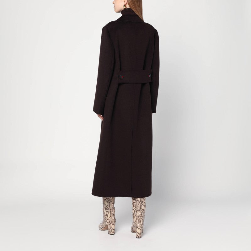 Victoria Beckham Brown Double-Breasted Coat In Wool And Cashmere Women - 2