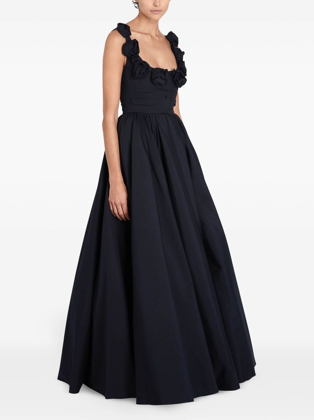 floral-appliqué dress - 3