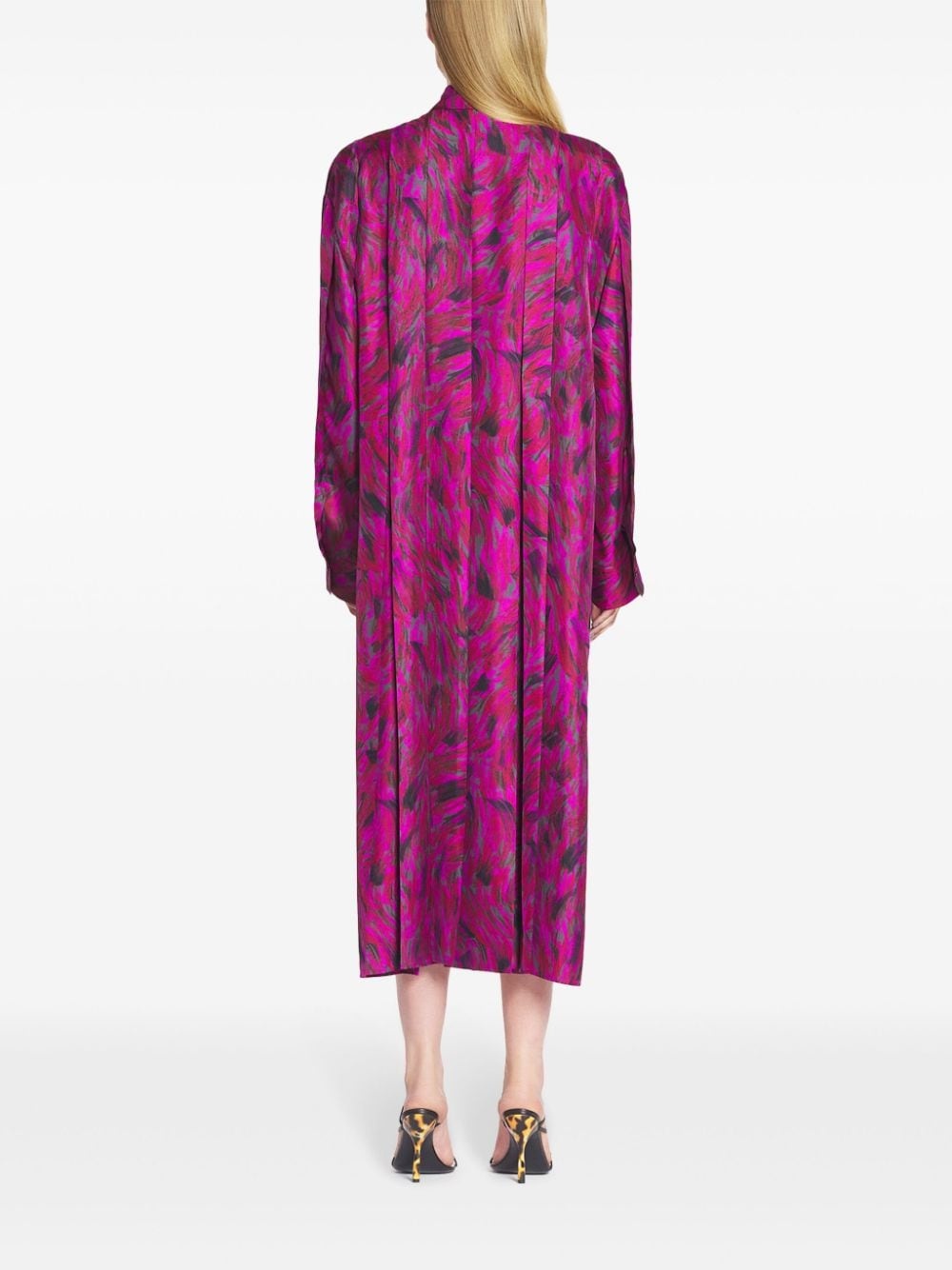 printed pleated dress - 3