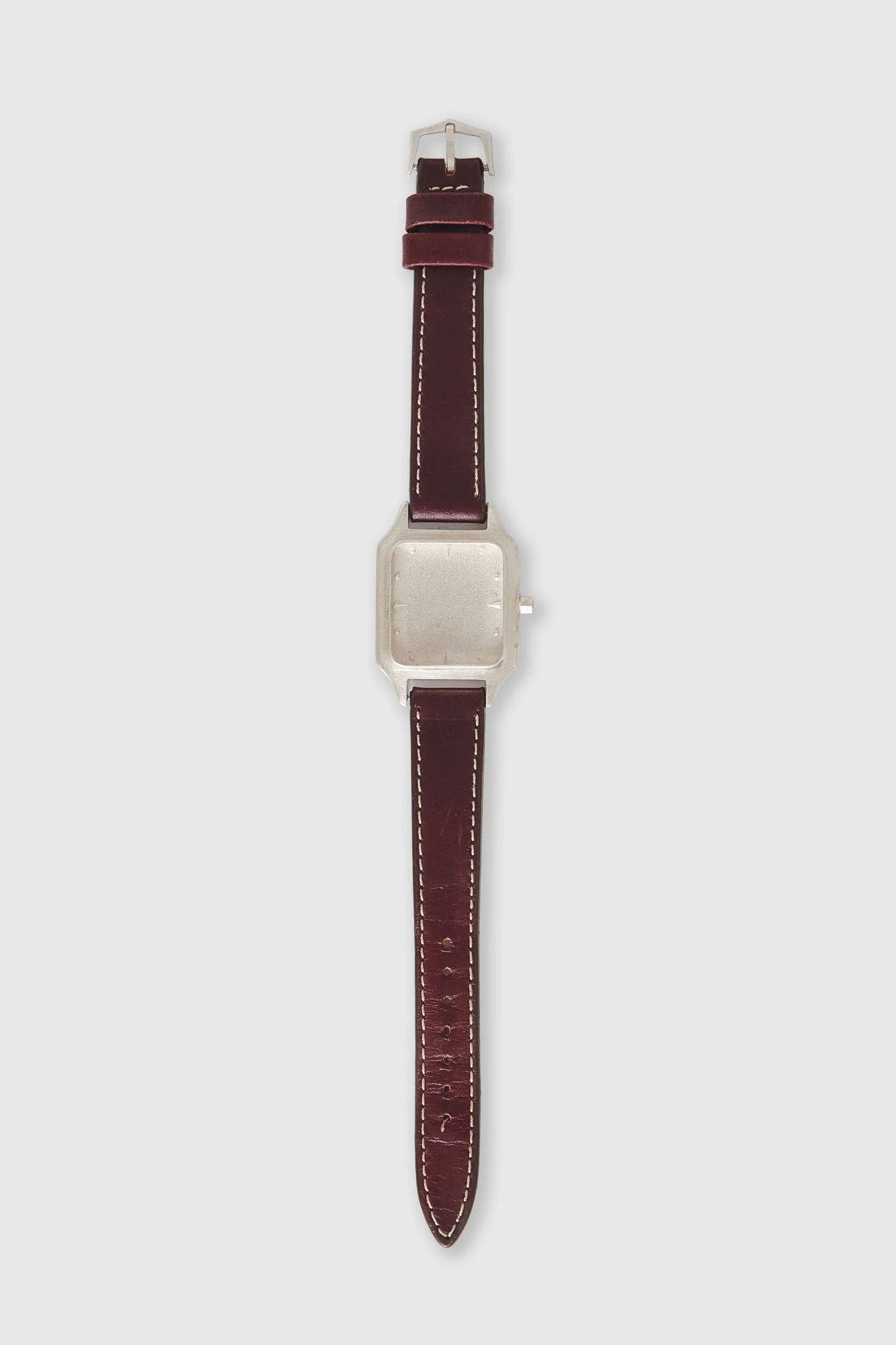 No Time Watch Sterling Silver Burgundy Strap - 1