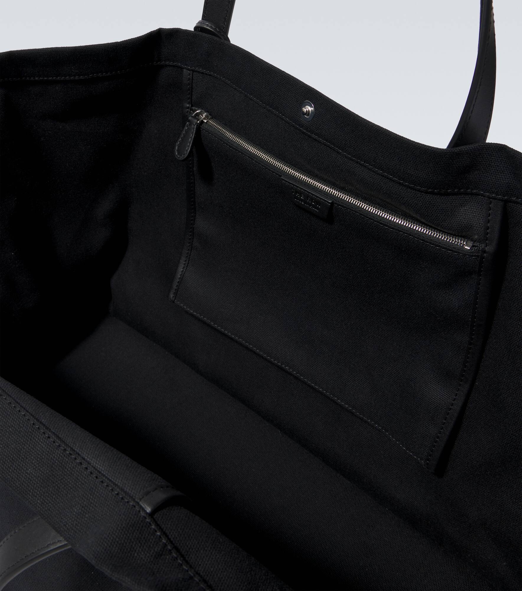 Idaho XL leather-trimmed canvas tote bag - 4