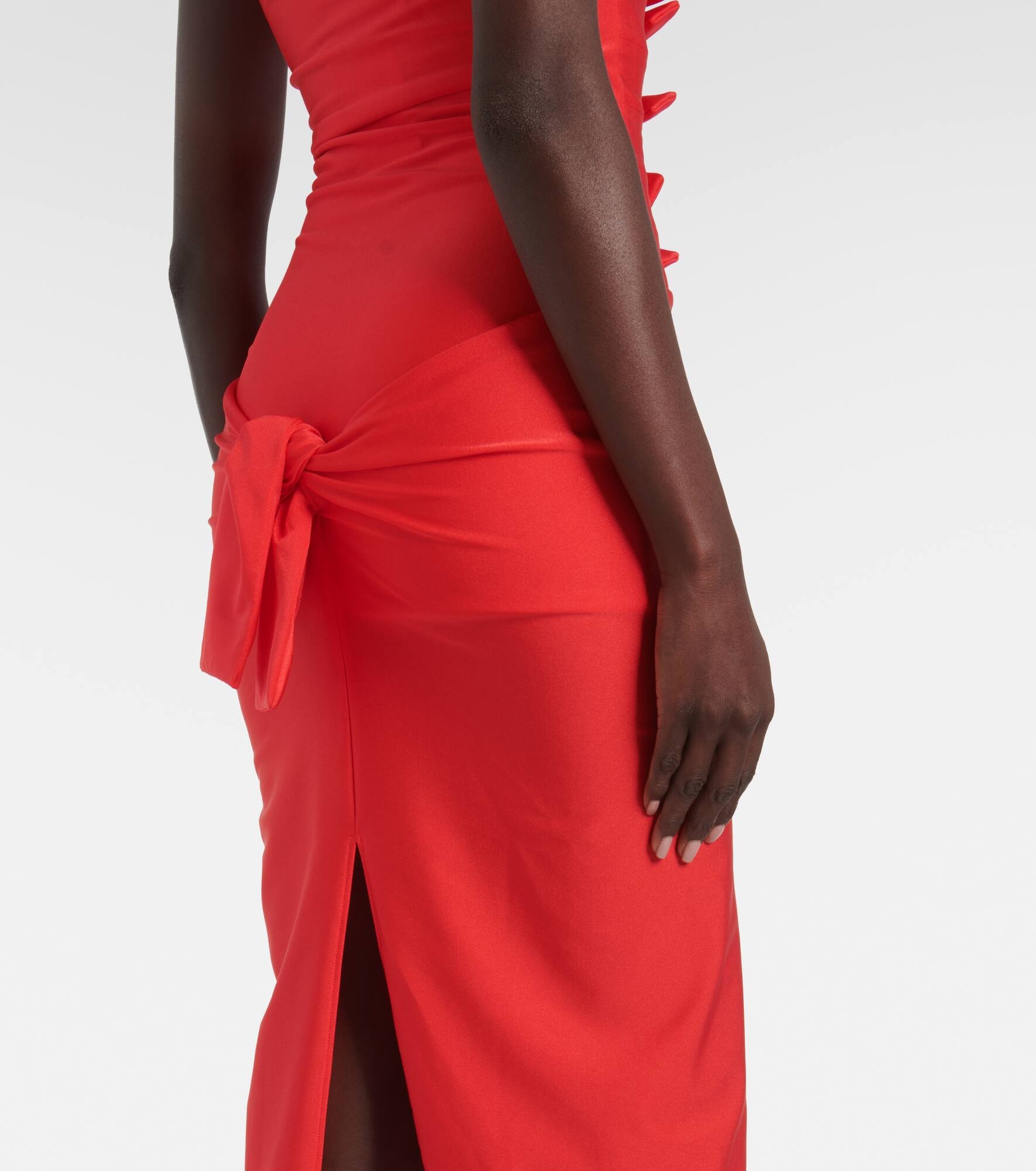 Gala tie-front jersey midi dress - 5