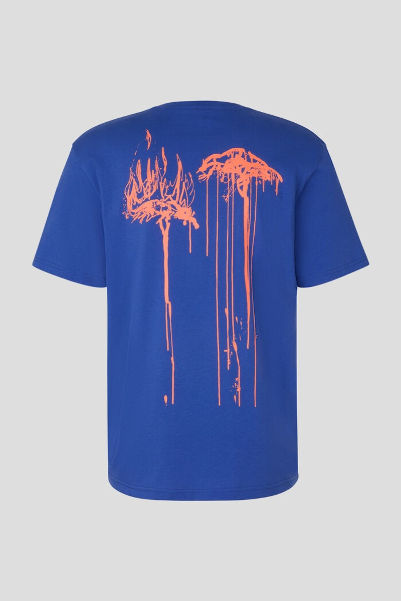 BOGNER Mick T-shirt in Royal blue/Orange outlook