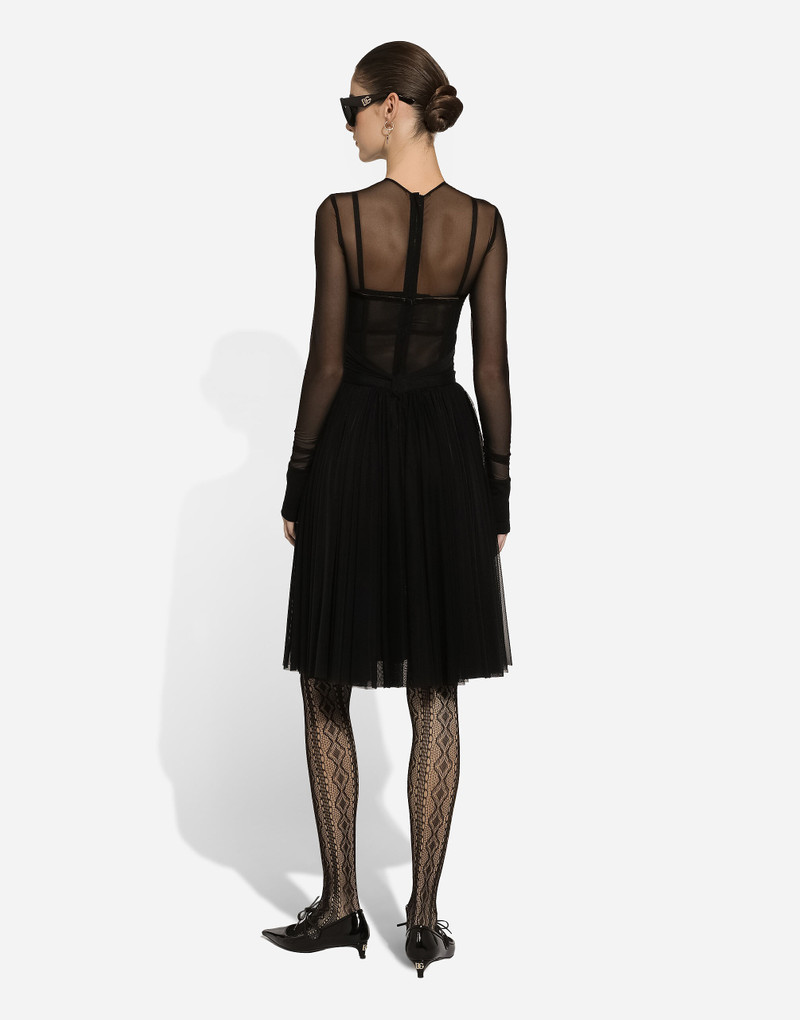 Light tulle dress with corset details 3