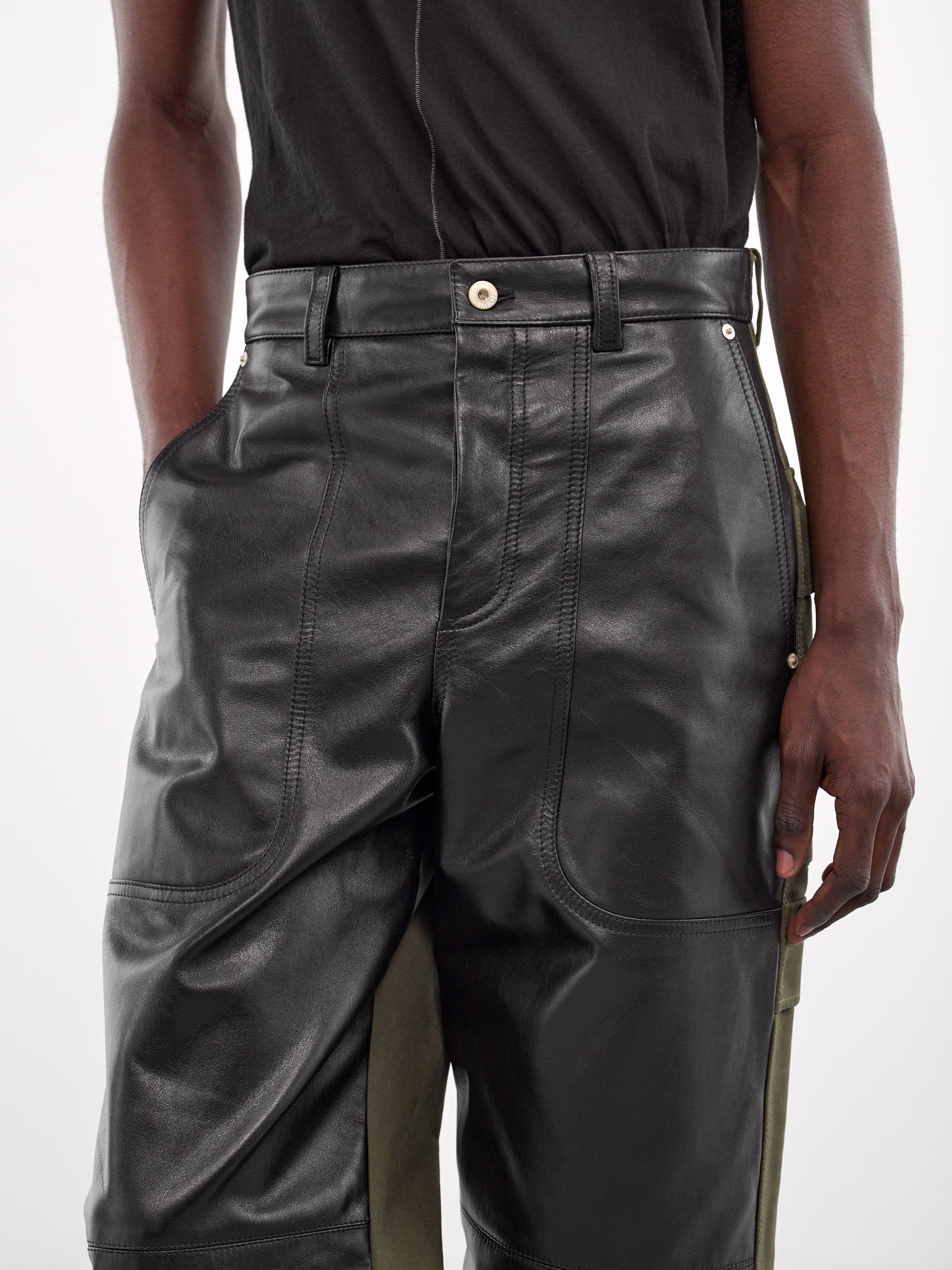 Nappa & Cotton Hybrid Cargo Trousers - 4