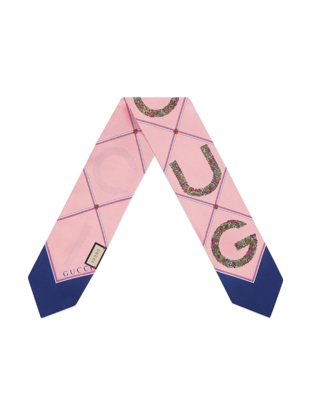 logo-print silk scarf - 2