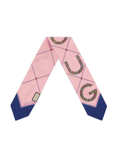 GUCCI logo-print silk scarf outlook