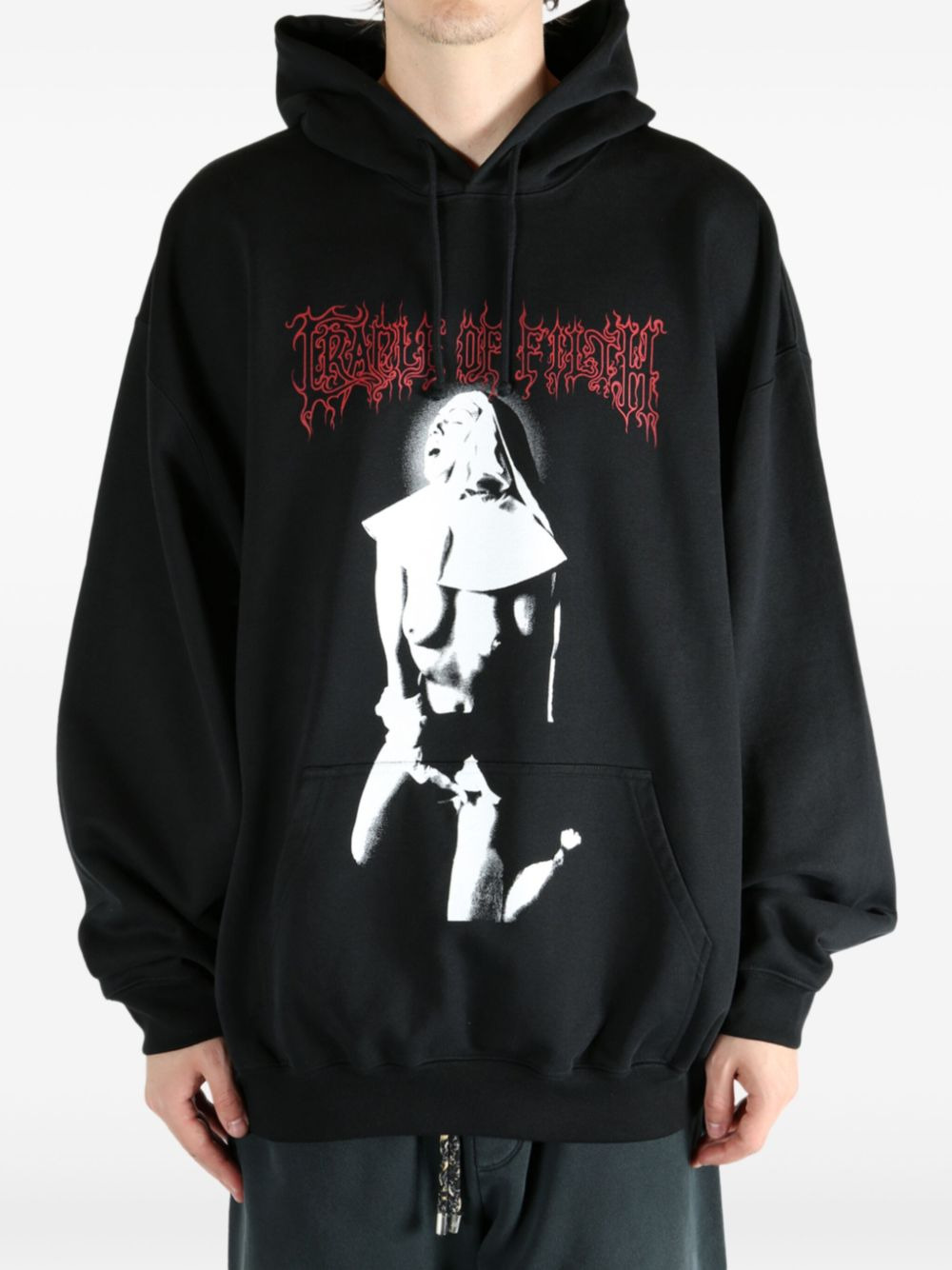printed cotton hoodie - 3