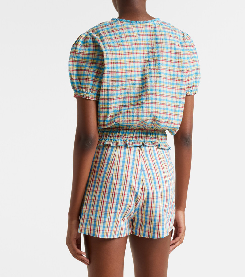 Santana checked cotton-blend top 4